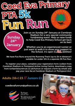 Ras Hwyl 5k ar gyfer Ysgol Coed Eva: