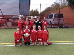 Well done to the girls' football team today.