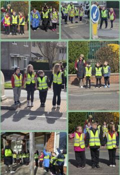 Children learning about road safety