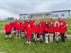 Year 6 pupils in their leavers' hoodies