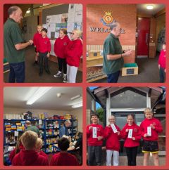 Cyngor yr Ysgol yn y banc bwyd